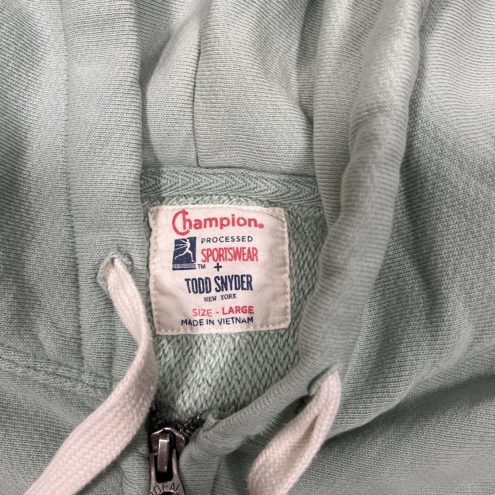 Champion x Todd Snyder Processed Sportswear full-zip hoodie Mint Size Large - Picture 8 of 16
